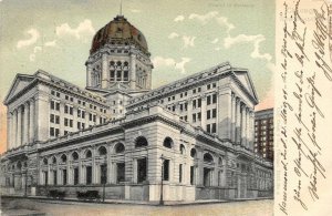 NEW POST OFFICE CHICAGO ILLINOIS INDIANA TO SWITZERLAND CURT TEICH POSTCARD 1904