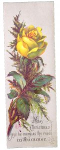 1870s-80s May Christmas Joys Be Many as the Roses Victorian Trade Card F26