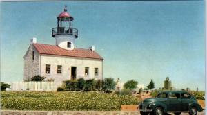 SAN DIEGO, CA California   POINT LOMA LIGHT HOUSE   1939 Old CAR   Postcard