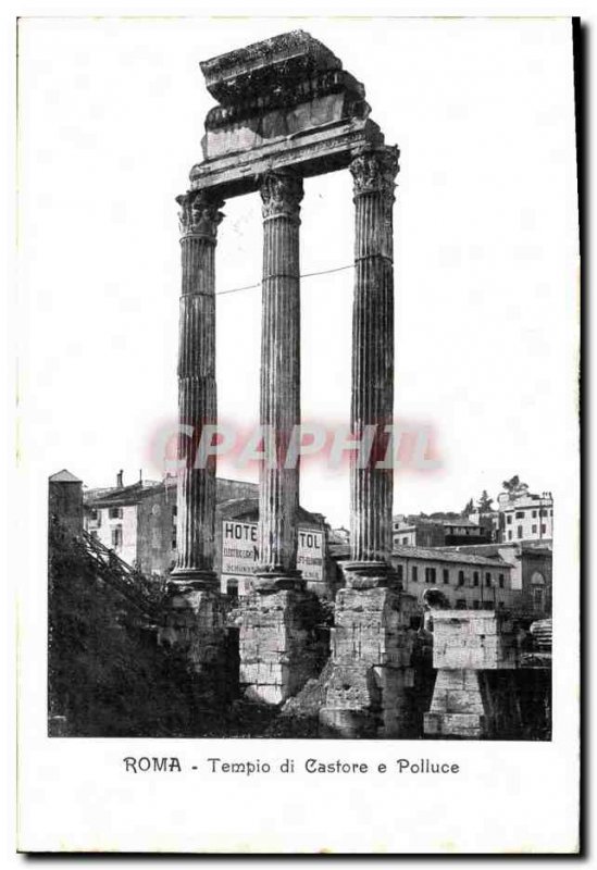 Old Postcard Roma Temple of Castor and Pollux