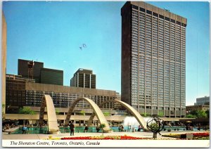 VINTAGE CONTINENTAL SIZE POSTCARD THE SHERATON CENTRE AT TORONTO CANADA 1970s