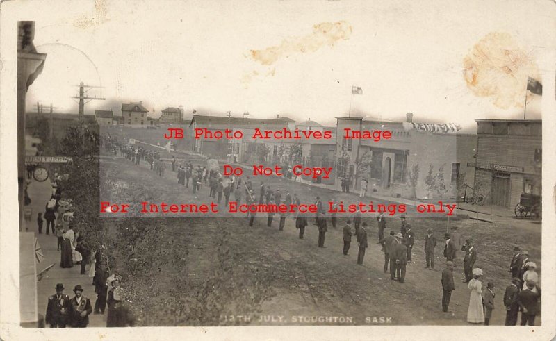 Canada, Saskatchewan, Stoughton, RPPC, Street Scene, July 12th, Photo