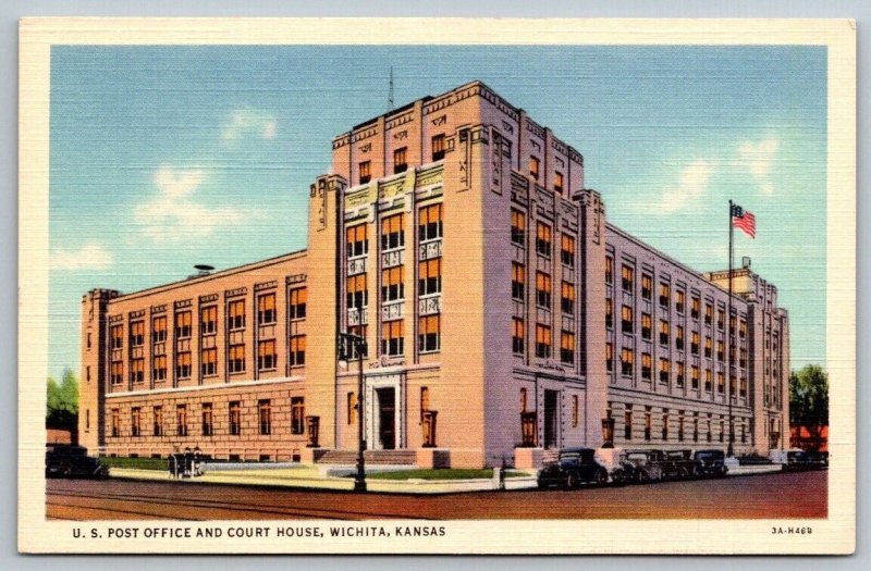 Vintage Kansas Postcard - US Post Office and Court House  Wichita