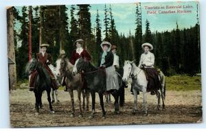 Emerald Lake Field Yoho National Park BC Canada Tourists Vintage Postcard D09