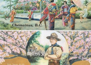 Chemainus Canada Boy Scouts Scouting Leader Wall Mural Painting Postcard
