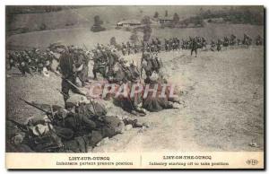 Postcard Old Army Lisy on Ourcq Infantry therefore take position