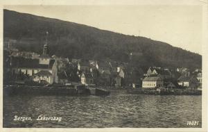 norway norge, BERGEN, Laksevaag (1922) RPPC Postcard, Stamps