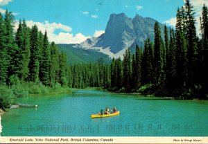 Canada British Columbia Yoho National Park Emerald Lake Canoeing Scene 1998