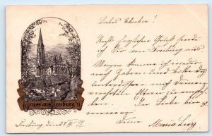 GRUSS AUS FREIBERG, Saxony Germany ~ 1897 ~  Views of CATHEDRAL  Postcard