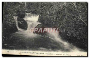 Old Postcard Sousmont Saint Quentin waterfall Laison