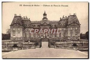 Old Postcard surroundings Melun Chateau of Vaux le Vicomte