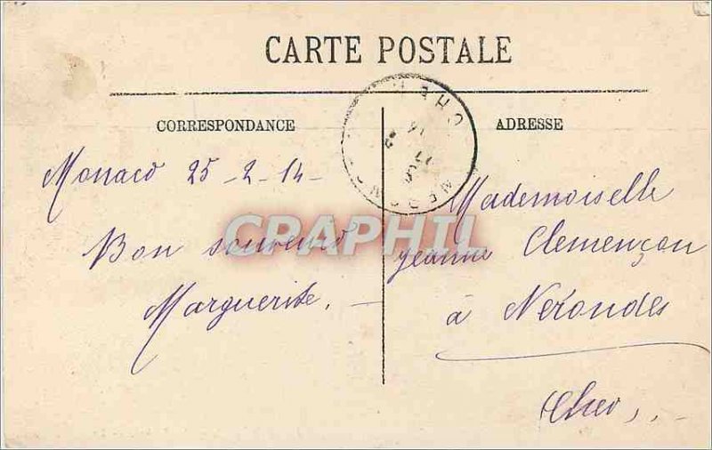 Old Postcard Monaco Rocher