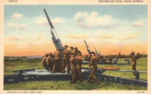 Vintage Postcard Anti Aircraft Guns Coast Artillery US Army Series Military Men