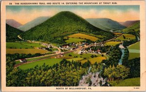 Vintage Postcard SUSQUEHANNA TRAIL Trout Run WILLIAMSPORT, PA KJ13