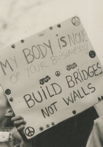 Build Bridges Not Walls American USA Rally Political March Postcard