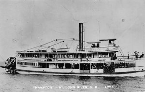 Hampton River Steamship, Printed Photo St John River N.B. Ferry Boat Ship 