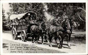 Knott's Berry Farm California CA Ghost Town Covered Wagon Real Photo Postcard