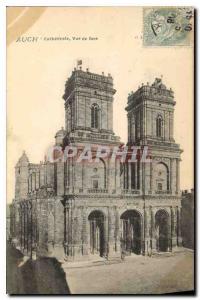 Old Postcard Auch cathedral front view