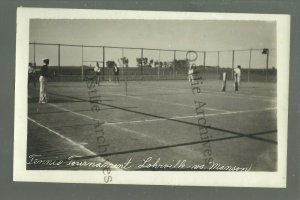 Lohrville IOWA RPPC c1910 TENNIS MATCH Tournament Game Court nr Manson Ft. Dodge