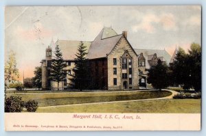 Ames Iowa IA Postcard Entrance To Margaret Hall I.S.C. Iowa State College Trees