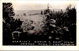 Real Photo Postcard Ullrich's Ranch, East View in Chicago Park, California