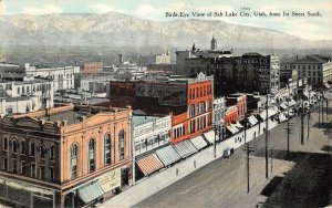 Bird's Eye View of Salt Lake City, Utah c1910s Vintage Postcard