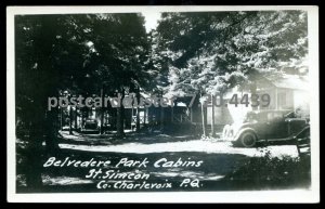 h4059 - ST. SIMEON Quebec 1940s Belvedere Park Cabins. Real Photo Postcard