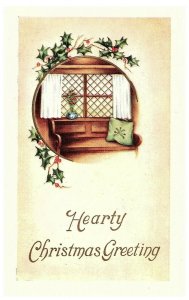 Hearty Christmas Greetings Postcard Whitney Made Early 1900s