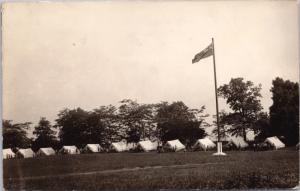 Scouts ? Camp Tents People Posted Vittoria Ontario ON c1939 RPPC Postcard D45