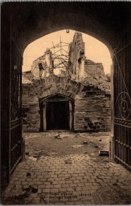 World War 1 Ruins at Ypres Prison Vintage Postcard C088