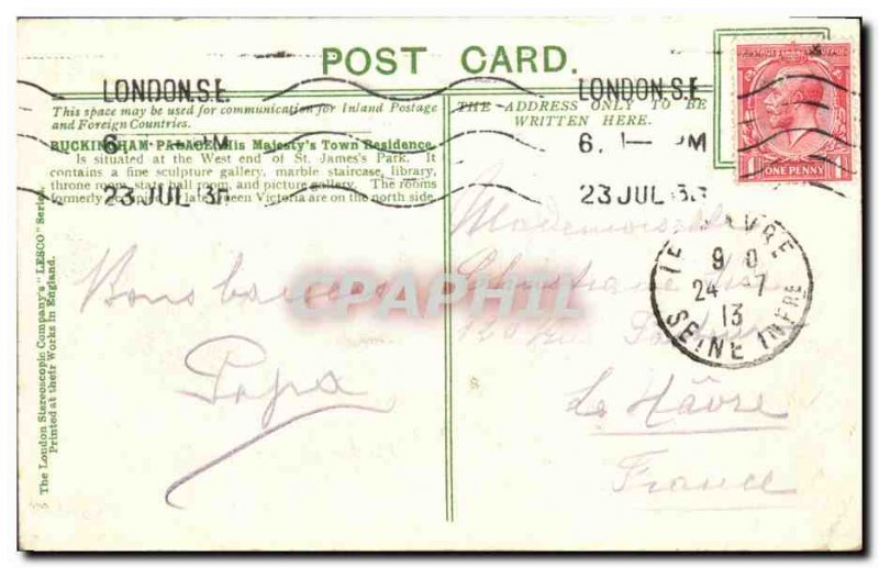 Old London Postcard Buckingham Palace