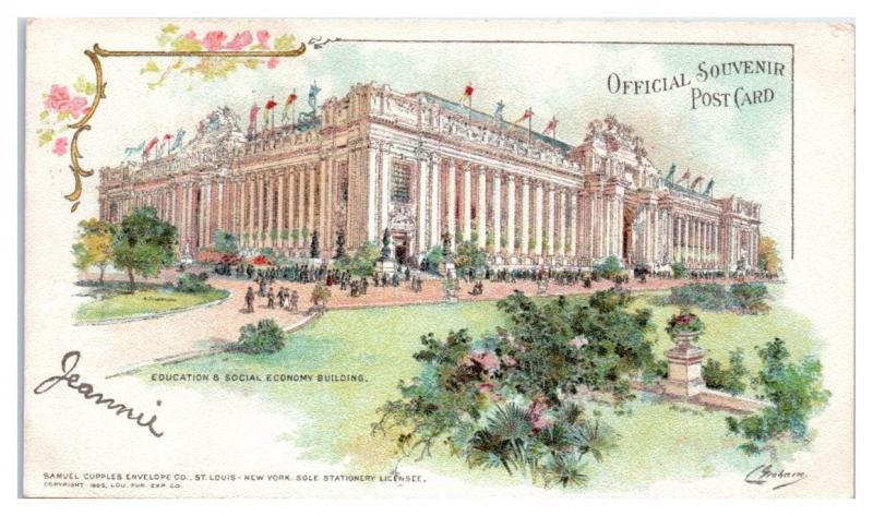 Education & Social Economy Building, 1904 St. Louis World's Fair Postcard