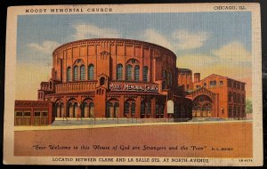 Vintage Postcard 1943 Moody Memorial Church, Chicago, Illinois (IL)