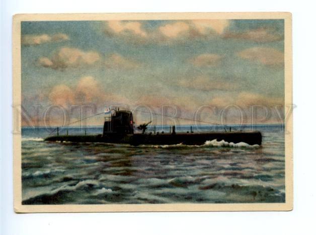 167562 Soviet SUBMARINE by VORONTSOV postcard 1949 year