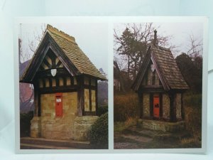 Stone Built Letter Post Pillar Boxes in Rous Lench & Radford Vintage Postcard