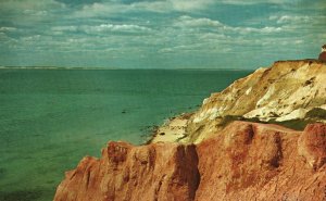 Postcard Gay Head Cliffs Martha's Vineyard Island Brilliant Massachusetts MA