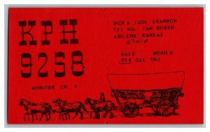 Postcard QSL Radio Card From Abilene Kansas KPH9258