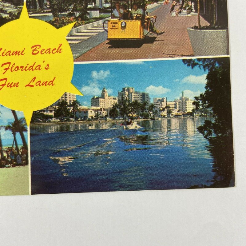 Fun Land 4 Pictures Miami Beach Florida Vacation Beach Gold Coast Postcard