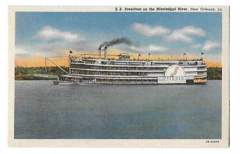 S S President Steamer on Mississippi River New Orleans Louisiana