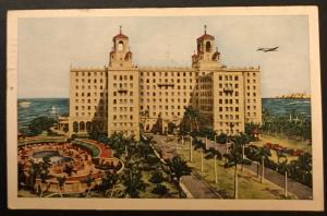 Postcard Used Hotel Nacional de Cuba W/Airplane Havana Cuba LB