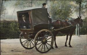 Cork Ireland Fancy Cab Horse Drawn CORK JINGLE c1910 Postcard