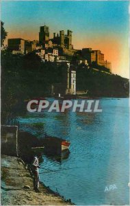 Modern Postcard View of St. Nazaire Beziers Orb Banks Fishing Fisherman