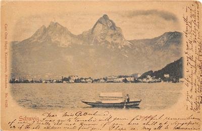 SCHWEIZ Brunnen Lake Lucerne, Switzerland Ingenbohl 1906 Vintage Postcard