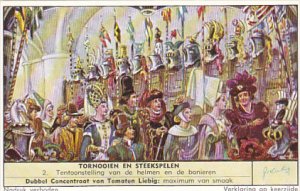 Liebig Trade Card S1682 Tourneys & Jousts 1957 No 2 Tentoonstelling van de he...