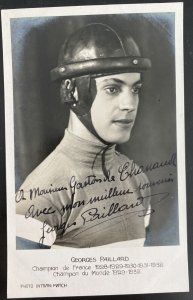 Mint Real Picture Postcard George Paillard Cyclist Autographed World Champion 29