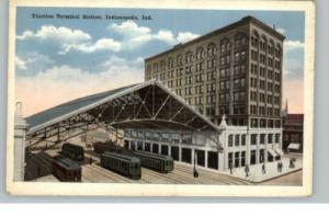 Indianapolis IN Trolley Terminal c1910 Postcard