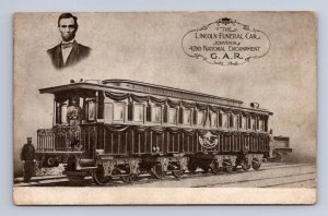 LINCOLN FUNERAL CAR GAR 42ND NATIONAL ENCAMPMENT LAMSON BROTHERS POSTCARD 1908