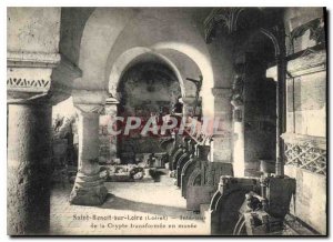 Old Postcard Saint Benoit sur Loire Loiret Interior Crypt turned into museum