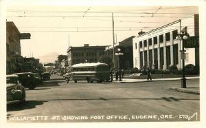 Autos 1940s Bus Willamette Post Office Eody RPPC real photo postcard 752