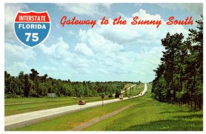 Gateway to the Sunny South Interstate 75 Florida Vintage Highway Postcard